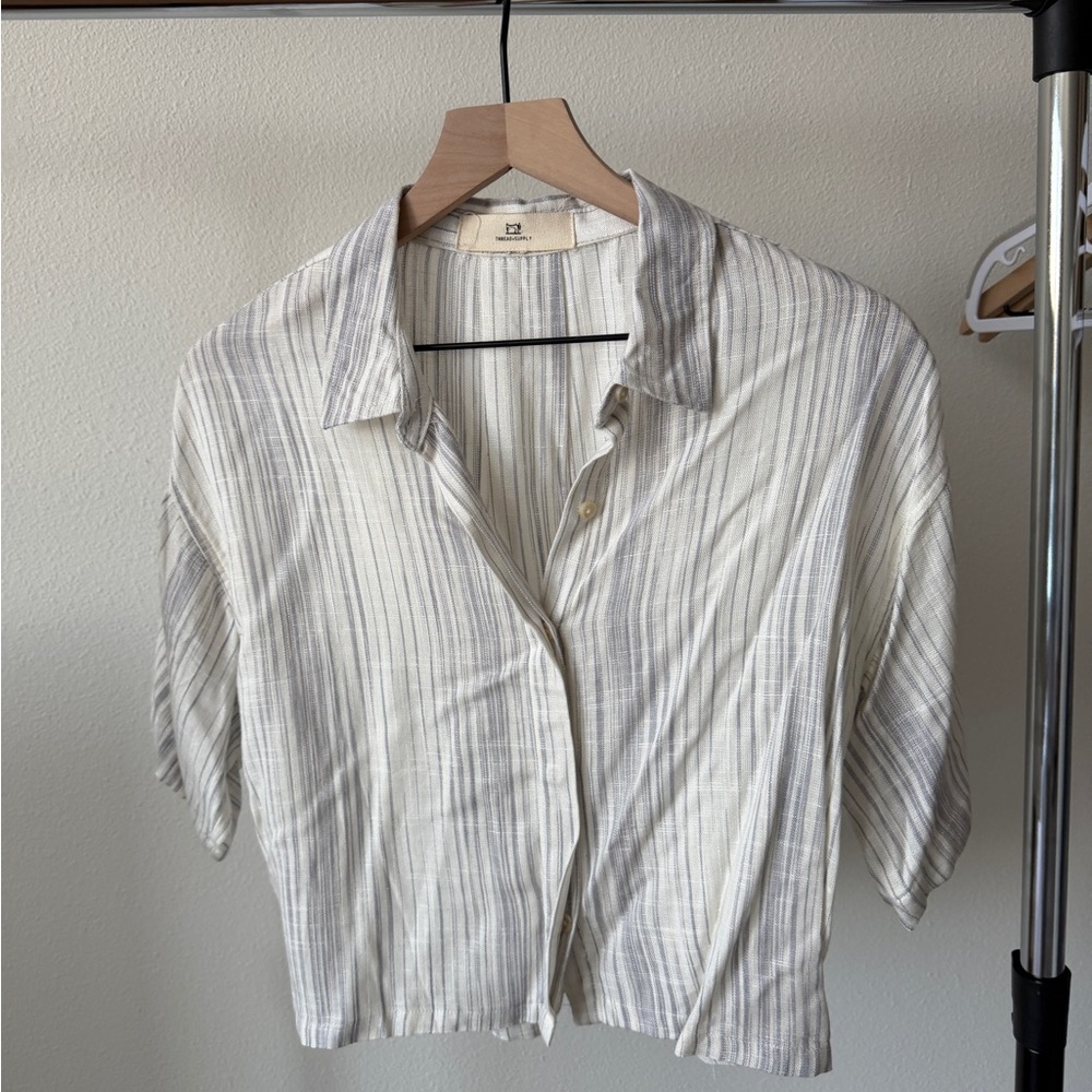 Elegant Striped Button Down Shirt